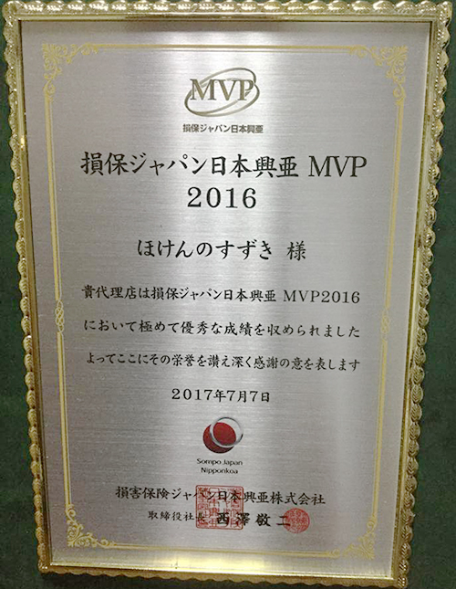 損保ジャパン日本興亜MVP 2016